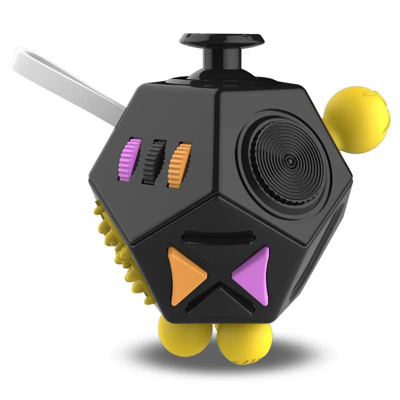12 Sides Fidget Cube | Anti Stress Sensory Toy for Focus and Calm